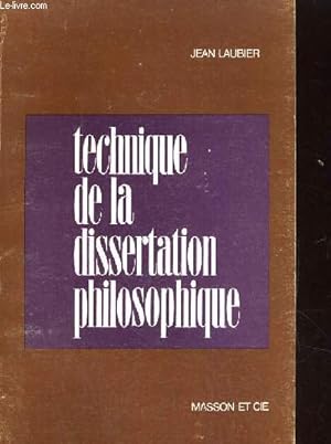 Seller image for TECHNIQUE DE LA DISSERTATION PHILOSOPHIQUE for sale by Le-Livre