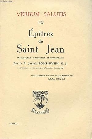 Bild des Verkufers fr VERBUM SALUTIS IX - EPITRES DE SAINT JEAN zum Verkauf von Le-Livre