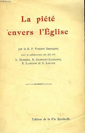 Seller image for LA PIETE ENVERS L'EGLISE for sale by Le-Livre
