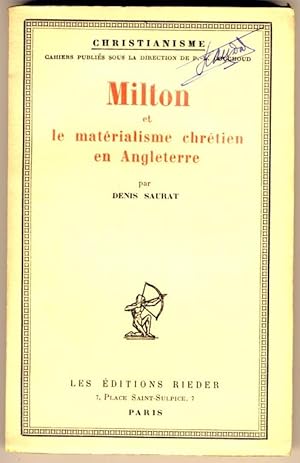 Milton et le matérialisme chrétien en Angleterre