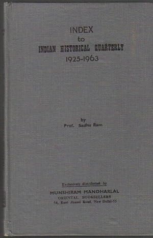 Index to The Indian Historical Quarterly 1925-1963