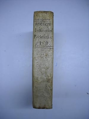 Imagen del vendedor de INSTITUTIONES JURIS ECCLESIASTICI. Opus posthumum. a la venta por Librera J. Cintas