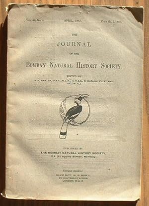 Seller image for The Journal of the Bombay Natural History Society Vol. 46 No. 4 April 1947 for sale by Pauline Harries Books