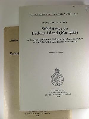 Subsistence on Bellona Island (Mungiki). - A Study of the Cultural Ecology of a Polynesian Outlie...