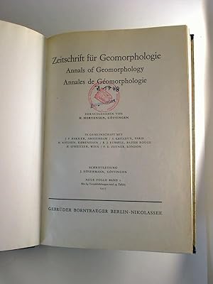 Zeitschrift für Geomorphologie. - Neue Folge, Band 1 / 1957 (gebund. Jahrgang)