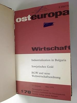 Osteuropa WIRTSCHAFT - 23. Jg. / 1978, Hefte 1 - 4 (gebunden in 1 Bd.)