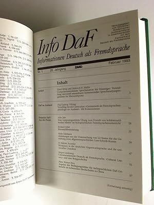 Info DaF-Informationen Deutsch als Fremdsprache. - 20. Jg. / 1993, Hefte 1-6 (gebunden in 1 Band)