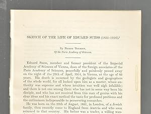 Seller image for Sketch Of The Life Of Eduard Suess 1831 - 1914 for sale by Legacy Books II