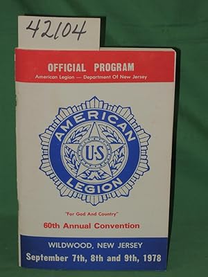 Image du vendeur pour 60th Annual Convention Official Program:The American Legion of New Jersey mis en vente par Princeton Antiques Bookshop