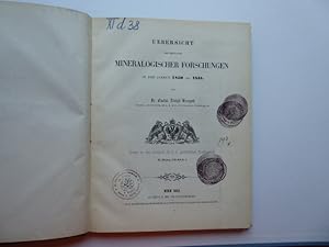 Uebersicht der Resultate Mineralogischer Forschungen in den Jahren 1850 und 1851.