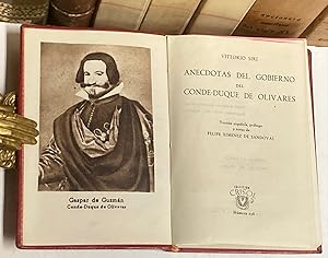 Immagine del venditore per Ancdotas del Gobierno del Conde Duque de Olivares. Versin espaola, prlogo y notas de Felipe Ximnez de Sandoval. venduto da LIBRERA DEL PRADO