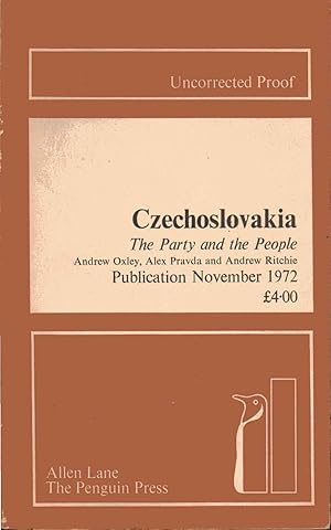 Bild des Verkufers fr Czechoslovakia, the Party and the People ----- UNCORRECTED BOOK PROOF zum Verkauf von SAVERY BOOKS