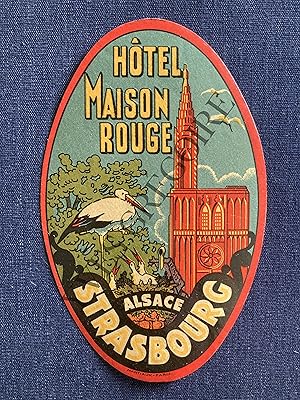 ETIQUETTE DE BAGAGE HOTEL MAISON ROUGE STRASBOURG