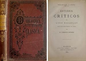 Seller image for Estudios crticos. Traducidos directamente del ingls por Mariano Juderas Bender. for sale by Hesperia Libros