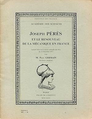 Imagen del vendedor de Joseph Prs et le renouveau de la mcanique en France a la venta por Sylvain Par