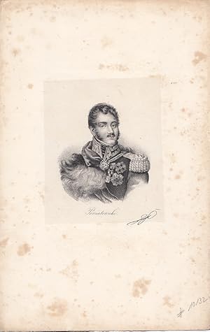 Imagen del vendedor de Portrt. Halbfigur in Uniform mit Orden. Original - Lithographie (anonym), 27 x 18 cm, ca. 1820. a la venta por Antiquariat Michael Eschmann