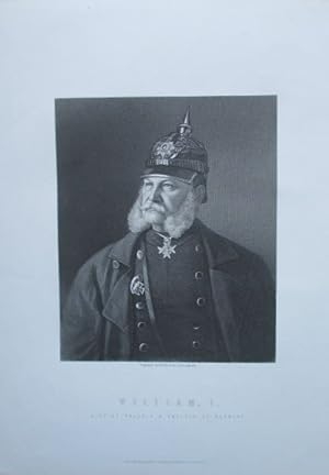 Seller image for Portrt. Brustbild in Uniform mit Pickelhaube. Original - Stahlstich von W. Holl, 27,5 x 18 cm, 1870. for sale by Antiquariat Michael Eschmann