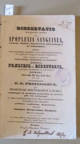 Apoplexia sanguinea, ratione habita characteris physiologici et anatomici. Dissertatio inauguralis.