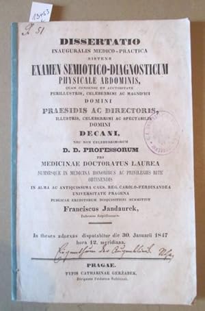 Examen semiotico-Diagnosticum physicale Abdominis. Dissertatio inauguralis.