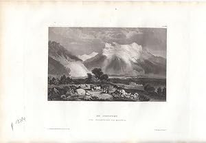 Bild des Verkufers fr Schne Ansicht vom Berg Jungfrau. Original - Stahlstich (anonym), 10,5 x 15 cm, 1835. zum Verkauf von Antiquariat Michael Eschmann