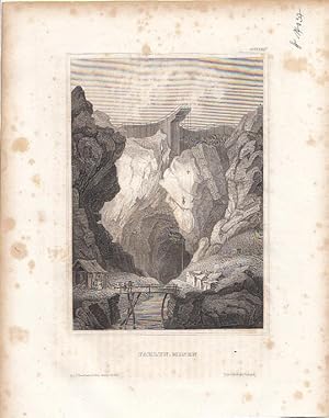 Ansicht der Kupferminen. Original - Stahlstich (anonym), 11 x 15 cm, ca. 1841.