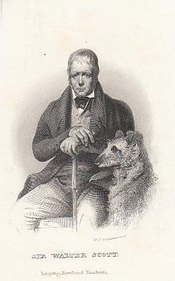 Bild des Verkufers fr Portrt. Fast Dreiviertelfigur sitzend mit Hund. Original - Stahlstich von W.C.Wrankmore, 9,5 x 7 cm, ca. 1830. zum Verkauf von Antiquariat Michael Eschmann