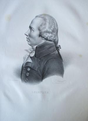 Imagen del vendedor de Portrt. Brustbild im Profil nach links. Original - Lithographie von Belliard bei J. Delpech in Paris, Blattgre: 47 x 28,5 cm, um 1820. a la venta por Antiquariat Michael Eschmann