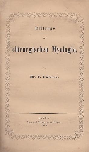 Beiträge zur chirurgischen Myologie.