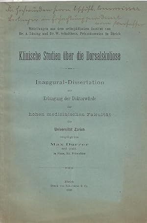 Klinische Studien über die Dorsalskoliose. Inaugural-Dissertation.