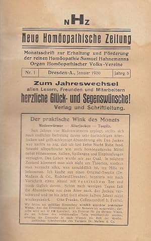 Seller image for Neue Homopathische Zeitung. Jahrgang 5. for sale by Antiquariat Michael Eschmann