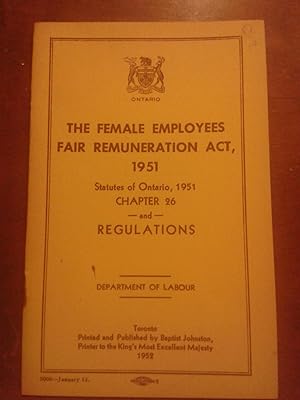 "The Female Employees Fair Remuneration Act, 1951. Chapter 26" (10pp) - " The Apprenticeship Act ...