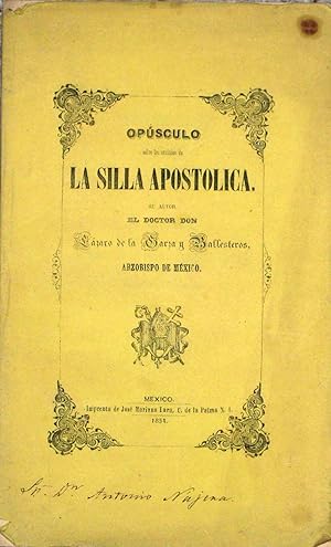 Opusculo Sobre Los Enviados De La Silla Apostolica