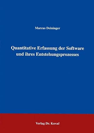 Immagine del venditore per Quantitative Erfassung der Software und ihres Entstehungsprozesses, venduto da Verlag Dr. Kovac GmbH