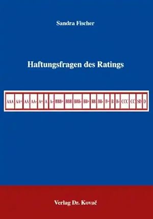 Imagen del vendedor de Haftungsfragen des Ratings, a la venta por Verlag Dr. Kovac GmbH