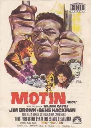 MOTIN - Cine Chapi (Alicante) - Director: Buzz Kulik - Actores: Jim Brown, Gene Hackman, Mike Kel...
