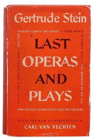 Bild des Verkufers fr Last Operas and Plays zum Verkauf von Bertram Rota Ltd