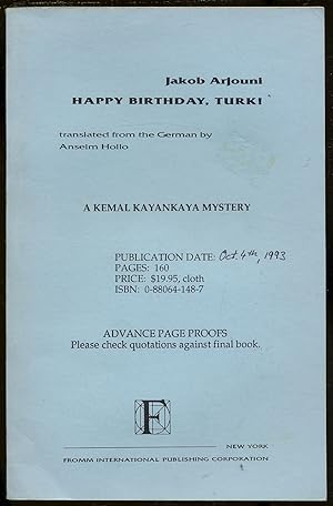 Bild des Verkufers fr Happy Birthday, Turk! zum Verkauf von Between the Covers-Rare Books, Inc. ABAA