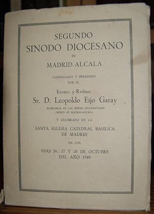 Imagen del vendedor de SEGUNDO SINODO DIOCESANO DE MADRID-ALCALA. Celebrado en la Santa Iglesia Catedral Baslica de Madrid a la venta por Fbula Libros (Librera Jimnez-Bravo)