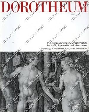 MEISTERZEICHNUNGEN, DRUCKGRAPHIK BIS 1900, AQUARELLE UND MINIATUREN. [RAIMONDI. CRANACH. DURER. M...