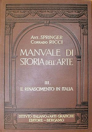 Bild des Verkufers fr MANUALE DI STORIA DELL'ARTE (volumi I, II, III, IV, V e VI) zum Verkauf von Stampe Antiche e Libri d'Arte BOTTIGELLA