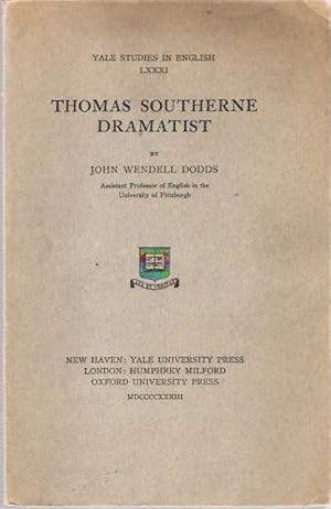Seller image for Thomas Southerne Dramatist for sale by Mike's Library LLC