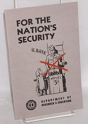 Imagen del vendedor de For the nation's security a la venta por Bolerium Books Inc.