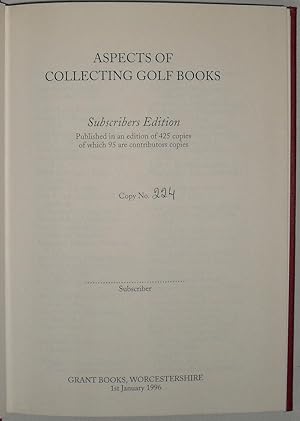 Aspects of Collecting Golf Books