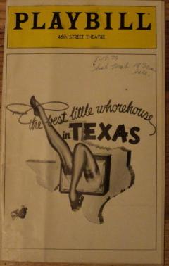 Playbill: The Best Little Whorehouse in Texas - 46th Street Theatre