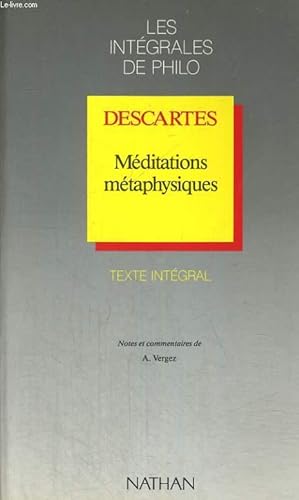 Image du vendeur pour MEDITATIONS METAPHYSIQUES mis en vente par Le-Livre
