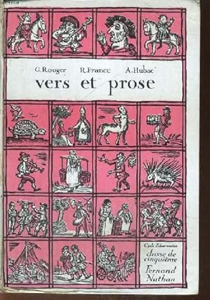 Seller image for VERS ET PROSE. (CYCLE D'OBSRVATION) CLASSE DE CINQUIEME PROGRAMME DE 1963 for sale by Le-Livre