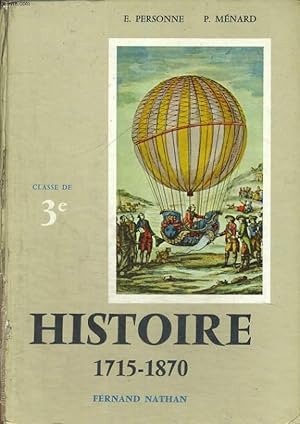 Imagen del vendedor de HISTOIRE 1715-1870. 3e. PROGRAMME DE 1963. a la venta por Le-Livre