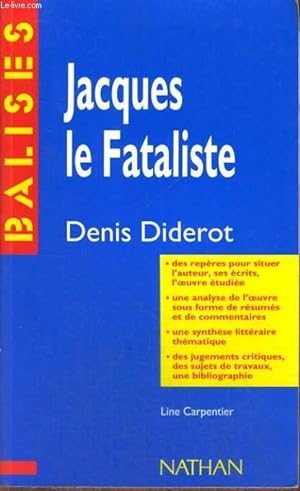 Bild des Verkufers fr JACQUES LE FATALISTE. (LINE CARPENTIER) zum Verkauf von Le-Livre
