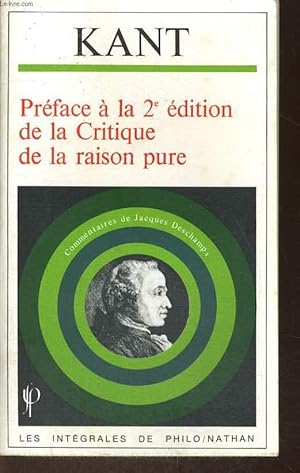 Image du vendeur pour PREFACE A LA 2e EDITION DE LA CRITIQUE DE LA RAISON PURE. mis en vente par Le-Livre