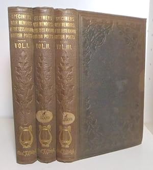 Specimens with Memoirs of the Less-Known British Poets, with an Introductory Essay, in 3 Volumes